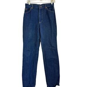 intage Lee Jeans USA Dark Wash Straight Leg Denim Size 12 High Rise Classic